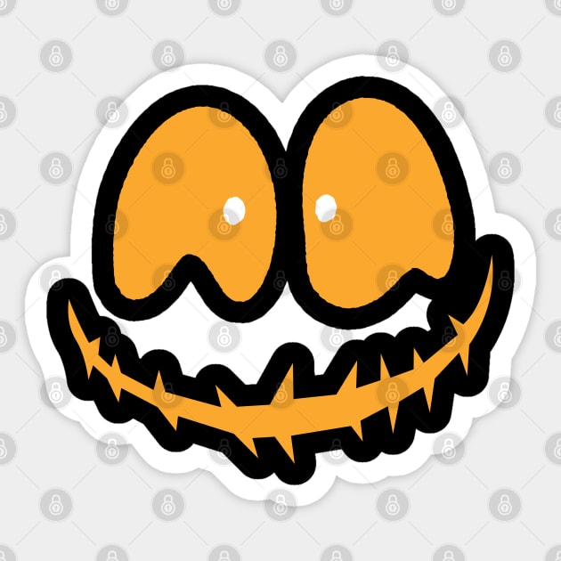 Scary Pumpkin Face Sticker by MZeeDesigns